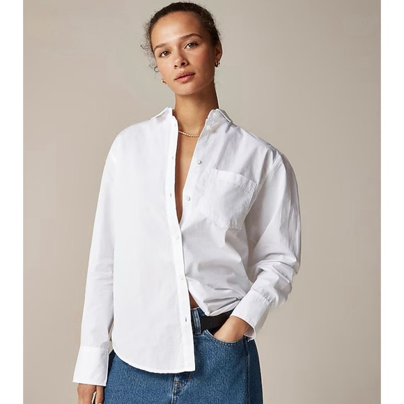 NWT J. Crew Tall Garçon Classic Shirt Cotton Poplin White - Picture 1 of 7